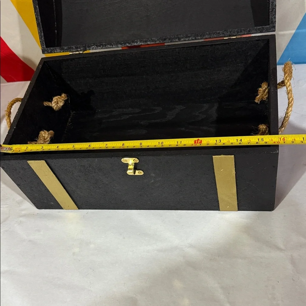 Black and Gold Decorative Storage Chest - Home Organizer